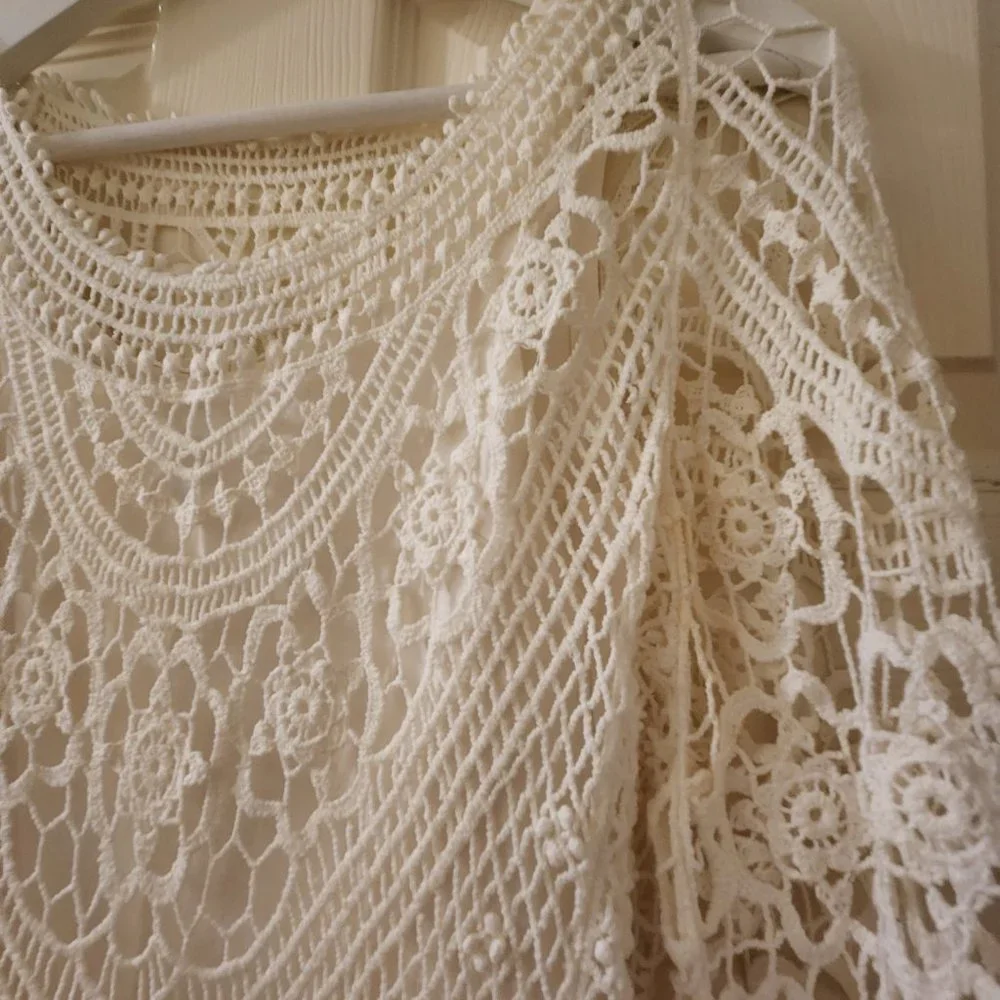 White Lace Mini Dress - Picture 3 of 3